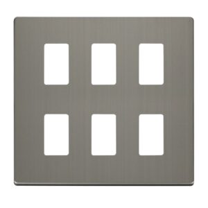 Click Scolmore - Click GridPro 6 Gang GridPro Frontplate Stainless Steel (SCP20506SS)