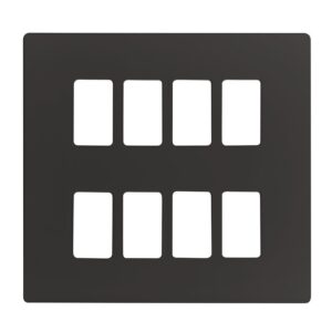 Click Scolmore - Click GridPro 8 Gang GridPro Frontplate Black (SCP20508BK)