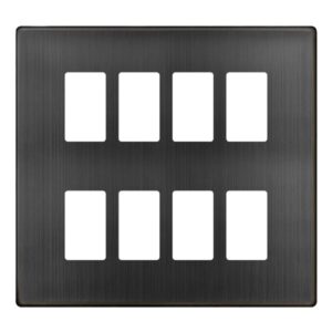 Click Scolmore - Click GridPro 8 Gang GridPro Cover Plate Matt Bronze (SCP20508BZ)