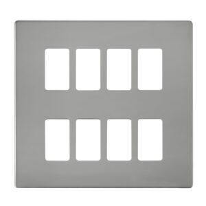 Click Scolmore - Click GridPro 8 Gang GridPro Frontplate Polished Chrome (SCP20508CH)