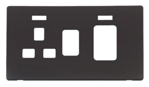Click Scolmore - Click Definity 45A Switch 13A Sw. Socket With Neons Cover Plate Black (SCP205BK)