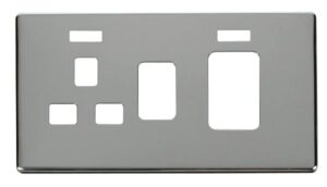 Click Scolmore - Click Definity 45A Switch 13A Switched Socket With Neons Cover Plate Chrome (SCP205CH)