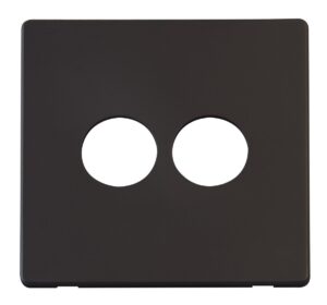 Click Scolmore - Click Definity 2 Gang Toggle Switch Cover Plate Black (SCP222BK)