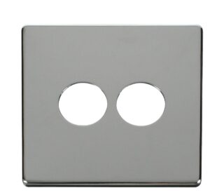 Click Scolmore - Click Definity 2 Gang Toggle Switch Cover Plate Chrome (SCP222CH)