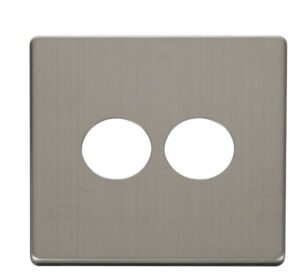 Click Scolmore - Click Definity 2 Gang Toggle Switch Cover Plate Stainless Steel (SCP222SS)