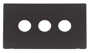 Click Scolmore - Click Definity 3 Gang Toggle Switch Cover Plate Black (SCP223BK)