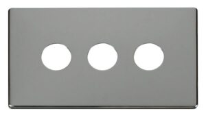 Click Scolmore - Click Definity 3 Gang Toggle Switch Cover Plate Chrome (SCP223CH)