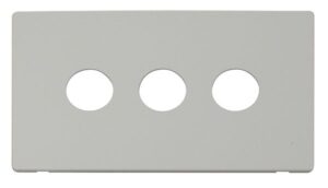 Click Scolmore - Click Definity 3 Gang Toggle Switch Cover Plate White (SCP223PW)