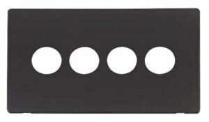 Click Scolmore - Click Definity 4 Gang Toggle Switch Cover Plate Black (SCP224BK)