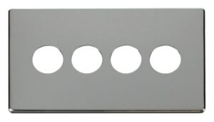 Click Scolmore - Click Definity 4 Gang Toggle Switch Cover Plate Chrome (SCP224CH)