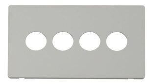 Click Scolmore - Click Definity 4 Gang Toggle Switch Cover Plate White (SCP224PW)