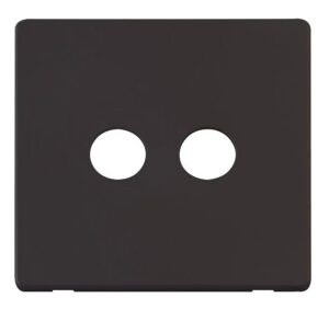 Click Scolmore - Click Definity Twin Coaxial Socket Cover Plate Black (SCP232BK)