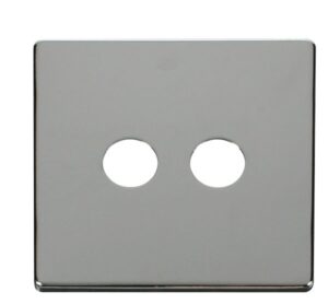 Click Scolmore - Click Definity Twin Coaxial Socket Cover Plate Chrome (SCP232CH)