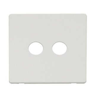 Click Scolmore - Click Definity Twin Co-Axial Skt Plate Mw (SCP232MW)