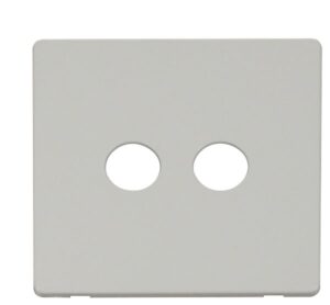 Click Scolmore - Click Definity Twin Coaxial Socket Cover Plate White (SCP232PW)