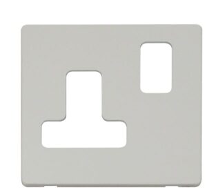 Click Scolmore - Click Definity 15A Round Pin Switched Socket Cover Plate White (SCP234PW)