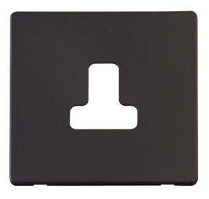 Click Scolmore - Click Definity 5A Round Pin Socket Outlet Cover Plate Black (SCP238BK)