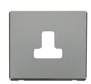 Click Scolmore - Click Definity 5A Round Pin Socket Outlet Cover Plate Chrome (SCP238CH)