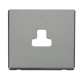 Click Scolmore - Click Definity 2A Round Pin Socket Outlet Cover Plate Chrome (SCP239CH)