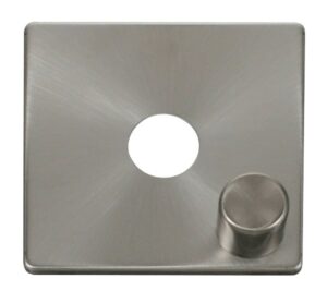 Click Scolmore - Click Definity 1 Gang Dimmer Switch Cover Plate Brushed Stainless (SCP241BS)