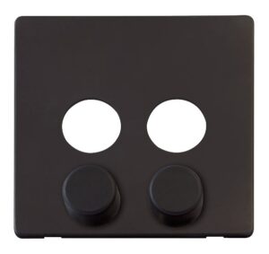 Click Scolmore - Click Definity 2 Gang Dimmer Switch Cover Plate Black (SCP242BK)