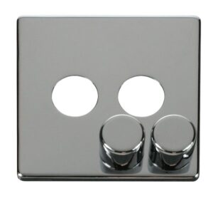 Click Scolmore - Click Definity 2 Gang Dimmer Switch Cover Plate Chrome (SCP242CH)