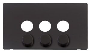 Click Scolmore - Click Definity 3 Gang Dimmer Switch Cover Plate Black (SCP243BK)