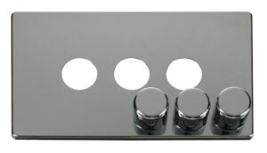 Click Scolmore - Click Definity 3 Gang Dimmer Switch Cover Plate Chrome (SCP243CH)