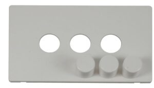 Click Scolmore - Click Definity 3 Gang Dimmer Switch Cover Plate White (SCP243PW)