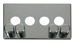 Click Scolmore - Click Definity 4 Gang Dimmer Switch Cover Plate Chrome (SCP244CH)