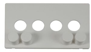 Click Scolmore - Click Definity 4 Gang Dimmer Switch Cover Plate White (SCP244PW)