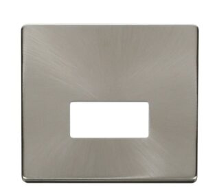 Click Scolmore - Click Definity Connection Unit Cover Plate Brushed Stainless (SCP250BS)