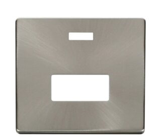 Click Scolmore - Click Definity Connection Unit With Neon Cover Plate Brushed Stainless (SCP253BS)