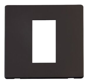 Click Scolmore - Click New Media 1 Gang Plate Single Media Module Cover Plate Black (SCP310BK)