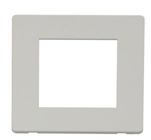 Click Scolmore - Click New Media 1 Gang Plate Twin Media Module Cover Plate White (SCP311PW)