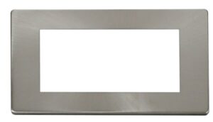 Click Scolmore - Click New Media 2 Gang Quad New Media Cover Plate (SCP312BS)
