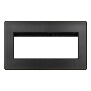 Click Scolmore - Click New Media 2 Gang Quad New Media Cover Plate (SCP312BZ)