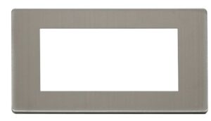 Click Scolmore - Click New Media 2 Gang Quad New Media Cover Plate (SCP312SS)