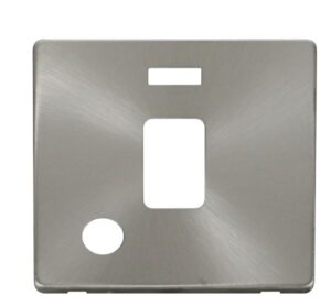 Click Scolmore - Click Definity 20A Dp Switch With Flex Outlet & Neon Cover Plate Brushed Stainless (SCP323BS)