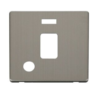 Click Scolmore - Click Definity 20A Dp Switch With Flex Outlet & Neon Cover Plate Stainless Steel (SCP323SS)