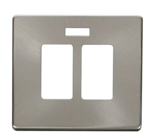 Click Scolmore - Click Definity 20A Sink & Bath Switch With Neon Cover Plate Brushed Stainless (SCP324BS)
