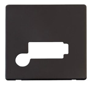 Click Scolmore - Click Definity Connection Unit With Flex Outlet (Lockable) Cover Plate Black (SCP350BK)