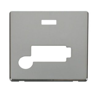 Click Scolmore - Click Definity Connection Unit With Flex Outlet (Lockable) Cover Plate Chrome (SCP350CH)