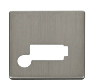 Click Scolmore - Click Definity Connection Unit With Flex Outlet (Lockable) Cover Plate Stainless Steel (SCP350SS)