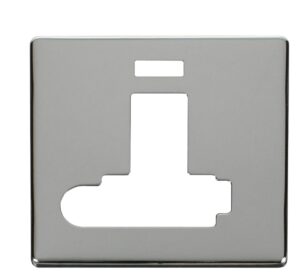 Click Scolmore - Click Definity Switched Conn. Unit With F/O & Neon (Lockable) Cover Plate Chrome (SCP352CH)