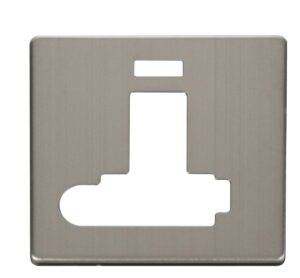 Click Scolmore - Click Definity Switched Conn. Unit With F/O & Neon (Lockable) Cover Plate St. Steel (SCP352SS)