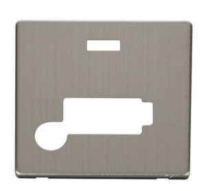 Click Scolmore - Click Definity Conn. Unit With Flex Outlet & Neon (Lockable) Cover Plate St. Steel (SCP353SS)