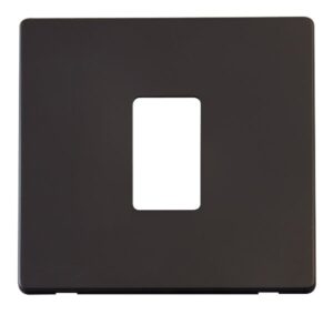 Click Scolmore - Click MiniGrid 1 Gang Single Aperture Cover Plate Black (SCP401BK)