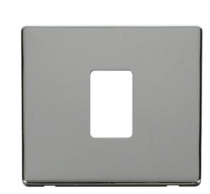 Click Scolmore - Click MiniGrid 1 Gang Single Aperture Cover Plate Chrome (SCP401CH)