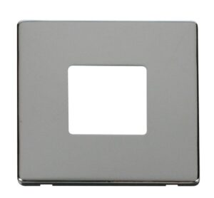 Click Scolmore - Click MiniGrid 1 Gang Twin Aperture Cover Plate Chrome (SCP402CH)